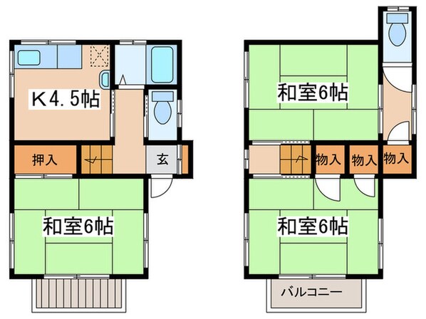 沼井貸家東の物件間取画像